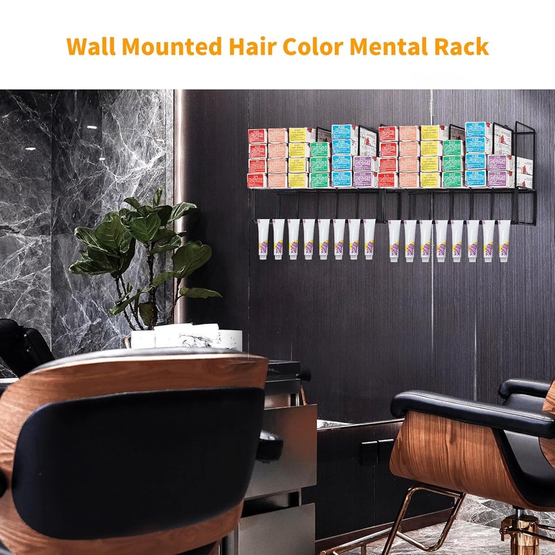 Meudid Hair Color Organizer for Salon Storage Rack - 2 PCS Wall Mounted Hair Color Racks for Salon Cabinet Perfect Hair Color Shelves for Salon Stations for Hair Stylists - Image 5